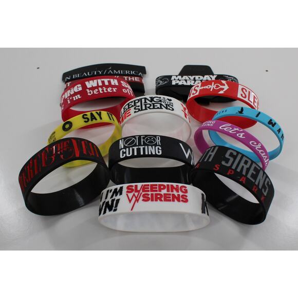 14 Wristbands Pierce the Veil Sleeping with Sirens Mayday Parade & FOB #BB14 - Picture 2 of 2